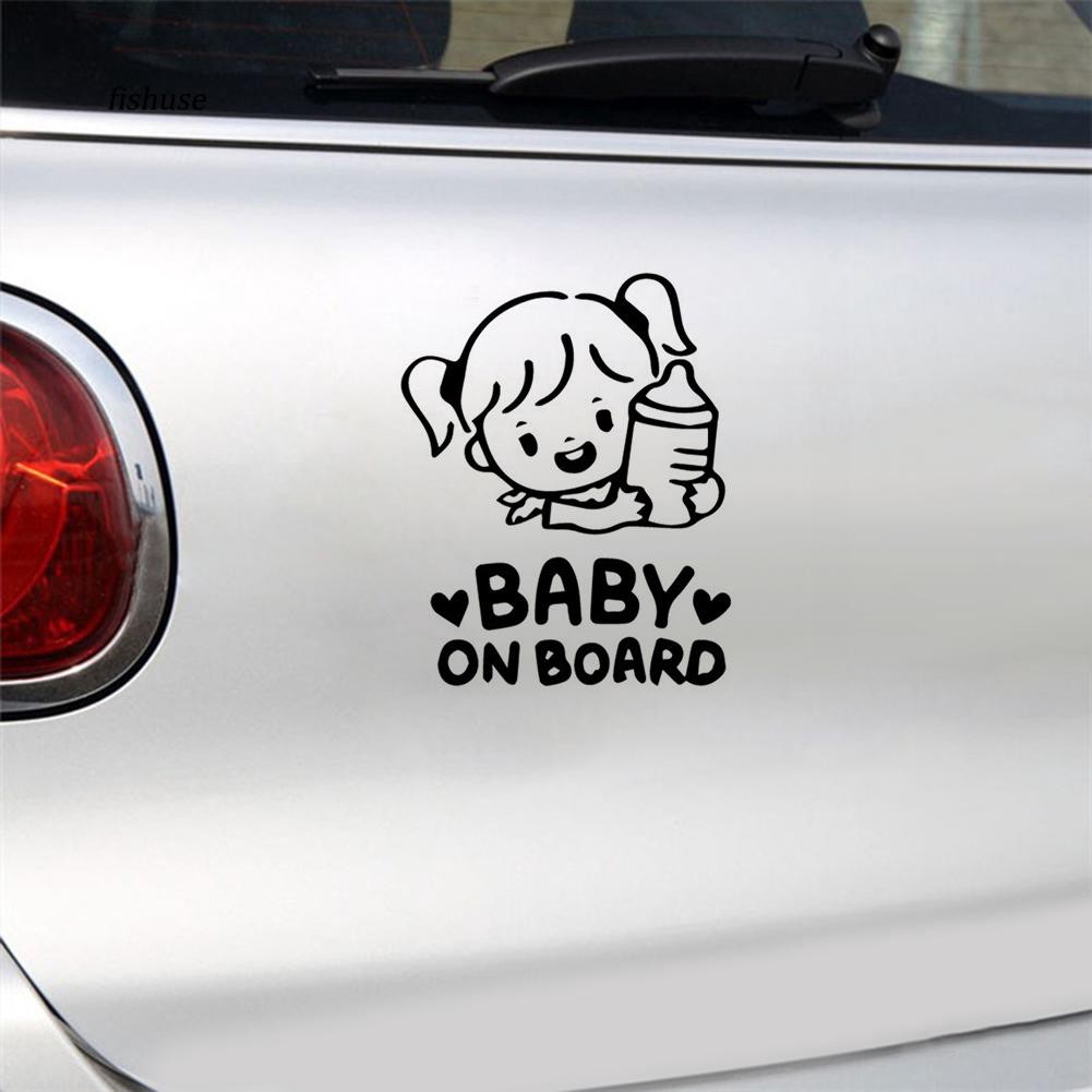 Decal dán trang trí in chữ " Baby on Board " cho xe hơi