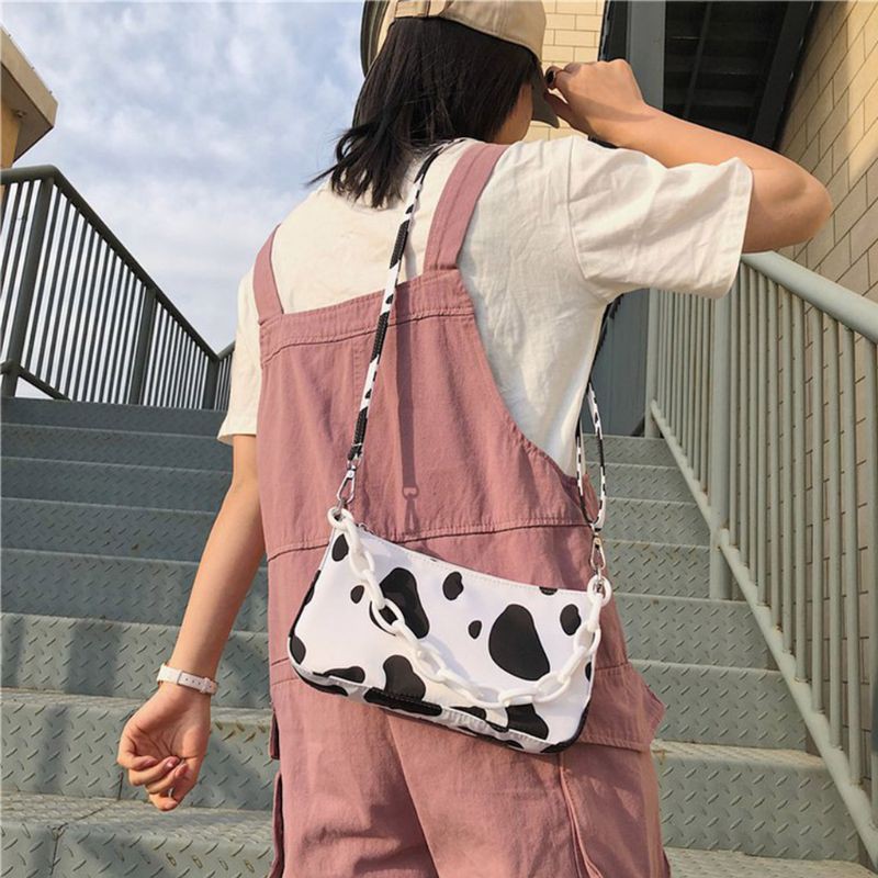 túi đeo vai dành cho nữ Đeo Chéo Họa Tiết Bò Sữa Cho Nữ