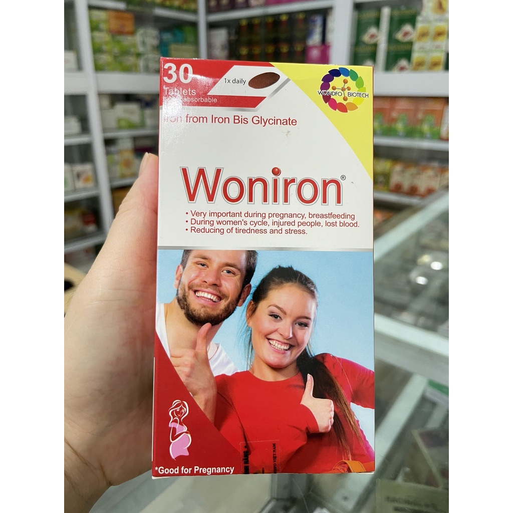 Viên uống bổ sung sắt hữu cơ WONIRON hộp 30 viên