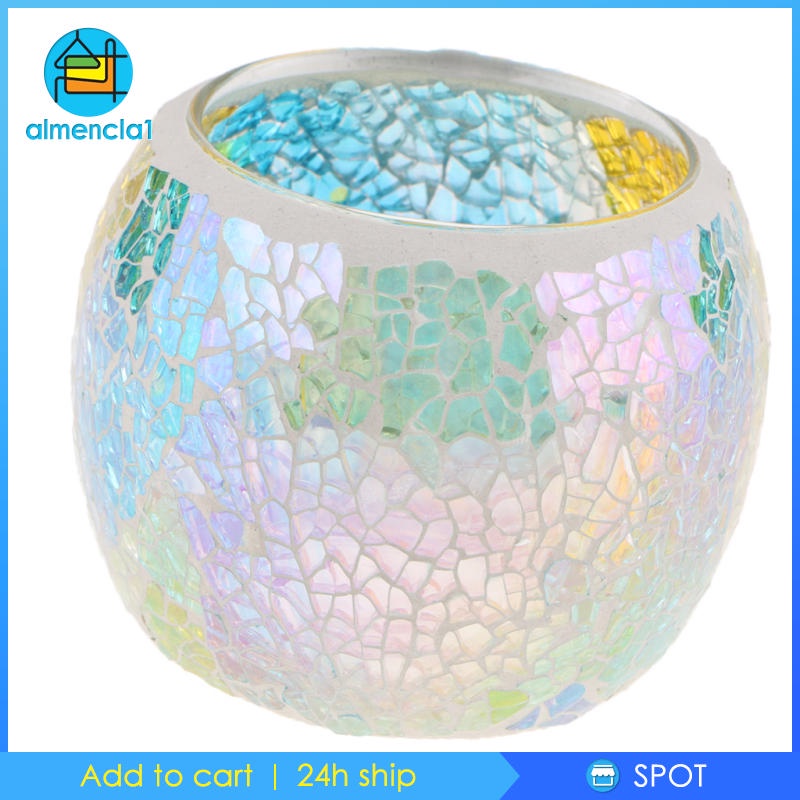 ✨Hàng sẵn sàng✨Giá đỡ đèn cầy bằng thủy tinh mosaic # 1