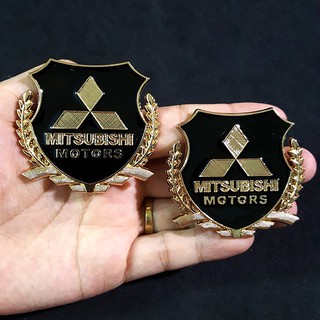 Bộ 2 Logo dạng Bông lúa theo xe Mitsubishi