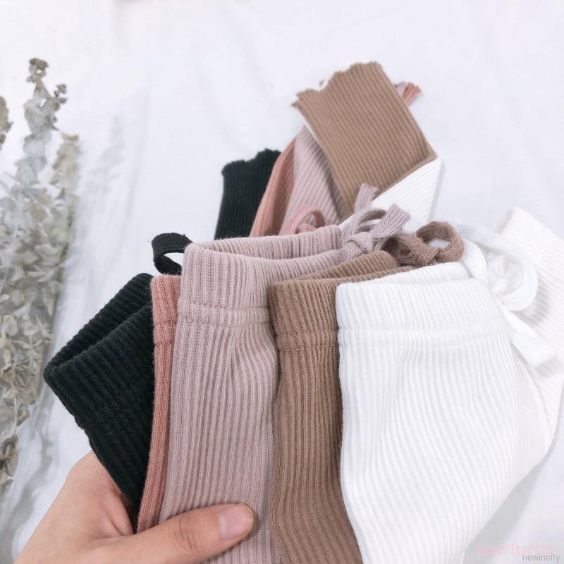 Quần Legging Cotton Màu Trơn Cho Bé Gái