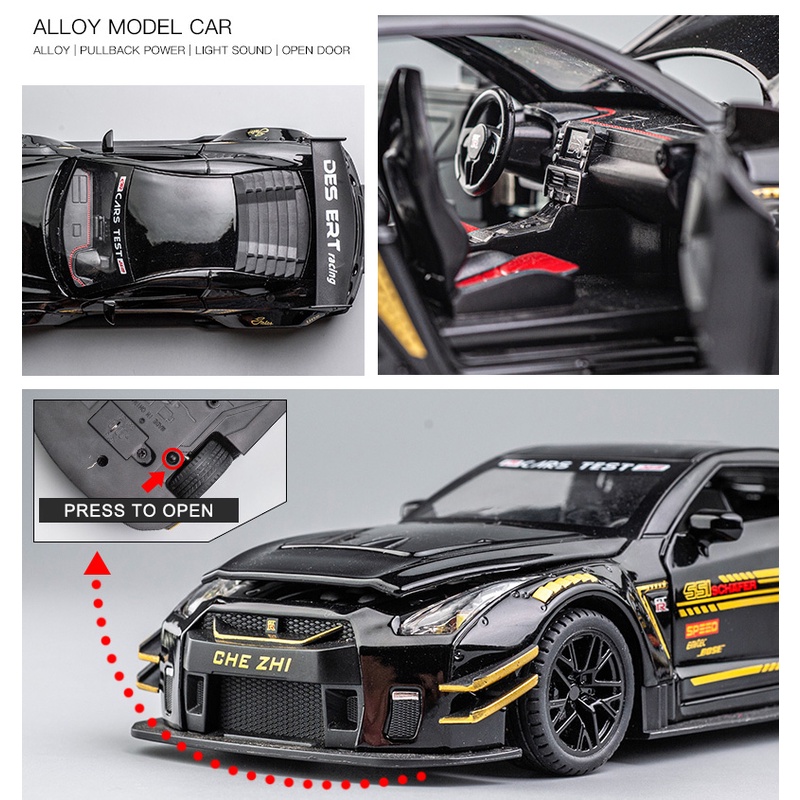 Mô Hình Xe Hơi Nissan GTR Bằng Hợp Kim Tỉ Lệ 1: 24