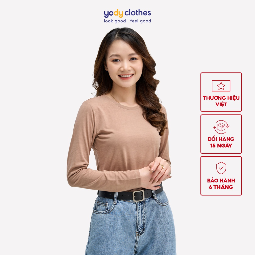 Áo giữ nhiệt nữ YODY cổ tròn tay dài giữ ấm, thoáng khí tốt ATN4606 | BigBuy360 - bigbuy360.vn