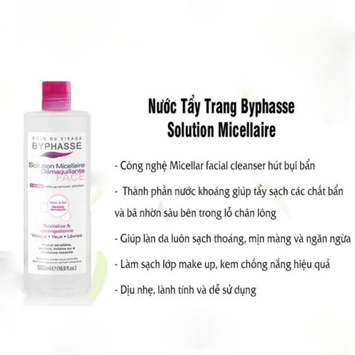 Nước Tẩy Trang BYPHASSE Solution Micellaire Face 500ML