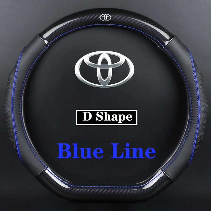 TOYOTA Vỏ Bọc Vô Lăng Xe Hơi Bằng Da Sợi Carbon Cho Alphard Avanza Altis Camry Hilux Fortuner Vios Innova Corolla Chr
