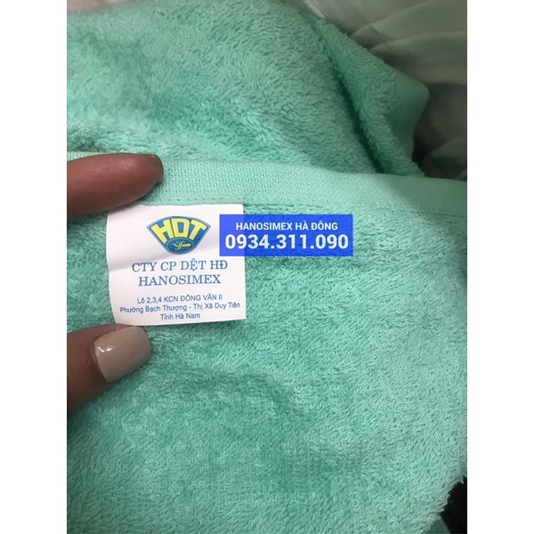Khăn tắm 65x135cm x250gr Hanosimex sợi bông 100% cotton xuất Nhật dư, lỗi