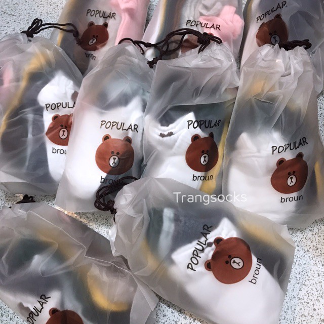 Túi dây rút gấu nâu Brown - 3 kích thước