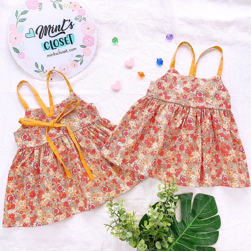 Váy Bé Gái 2 Dây Hoa Nhí Bé Gái Size 0 - 4 Tuổi MINTSCLOSET Mint's Closet - V580 - GV0066