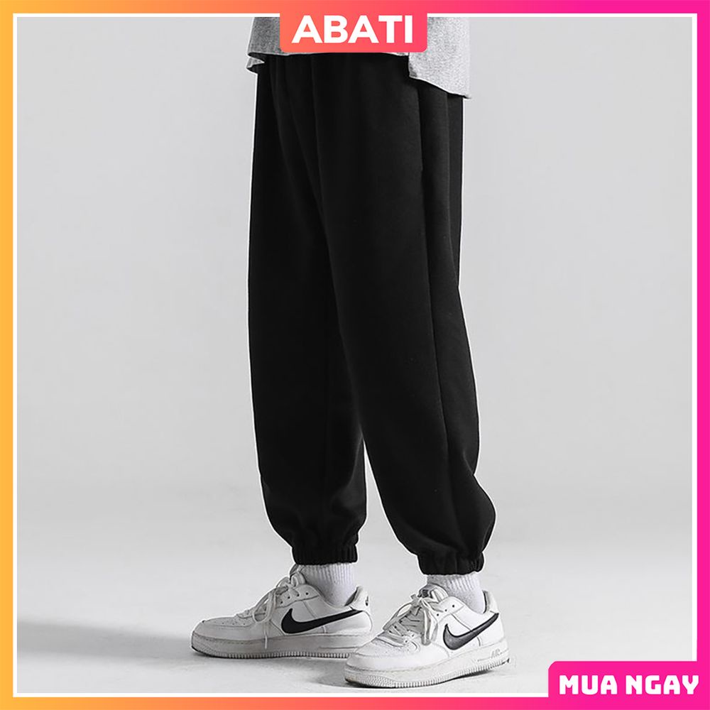 Quần Jogger ống rộng unisex bo gấu thể thao dáng suông nam nữ chất nỉ da cá bigsize thu đông ấm áp basic pants