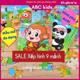 Đồ chơi xếp hình 🍉FREESHIP🍉Tranh ghép 9 mảnh, đồ chơi lắp ghép thông minh cho bé trai bé gái