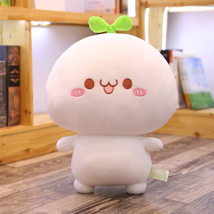 Gấu bông nhỏ cute rau mầm mềm mịn 35cm, Thú nhồi bông mầm cây dễ thương chất  liệu nhung co dãn 4 chiều