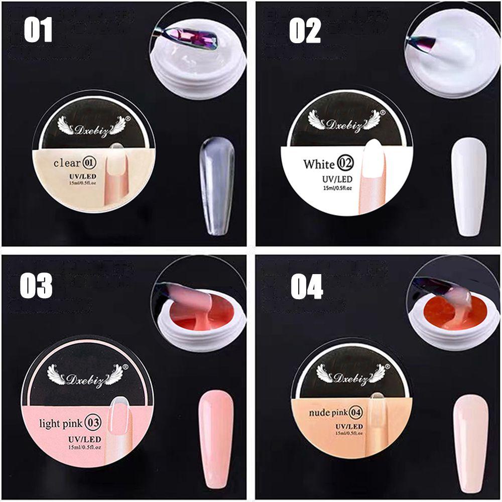 Gel Nối Dài Móng Tay UV Chuyên Dụng Nhanh Chóng 4 Màu 15ml