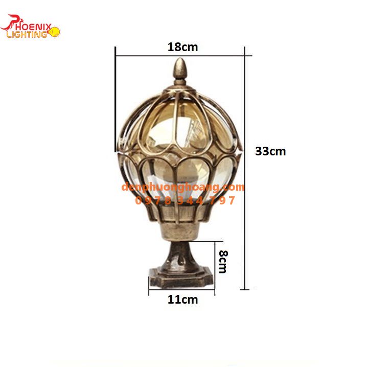 Đèn trụ nhôm trang trí hàng rào, trụ cổng PH862