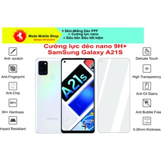 Kính cường lực dẻo phủ nano 9H+ bảo vệ tuyệt đối màn hình điện thoại Samsung A21s