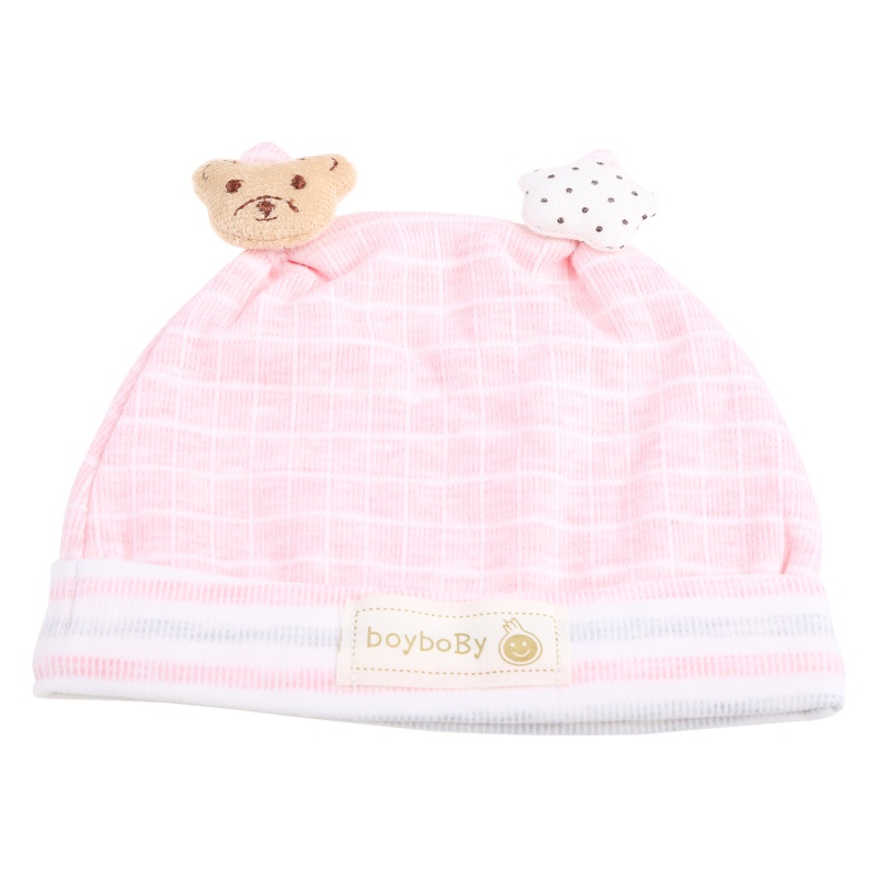 Mũ Trùm Đầu Bằng Cotton Mềm Mại Hình Tai Gấu Ngôi Sao / Gấu Dễ Thương Cho Bé 0-3 Tháng Tuổi