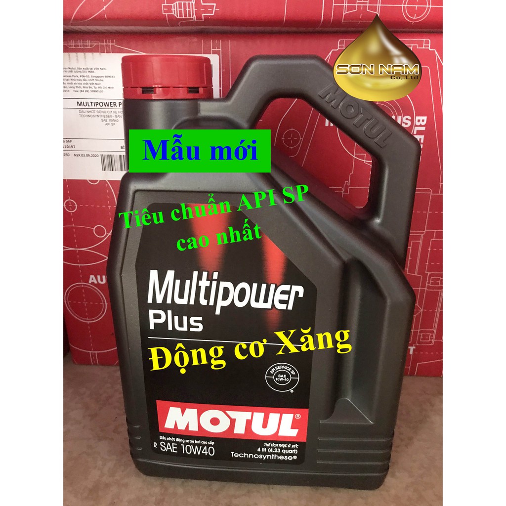 Dầu nhớt motul ô tô 10W40 chính hãng multipower plus SP 4L bán tổng hợp chất lượng cao.