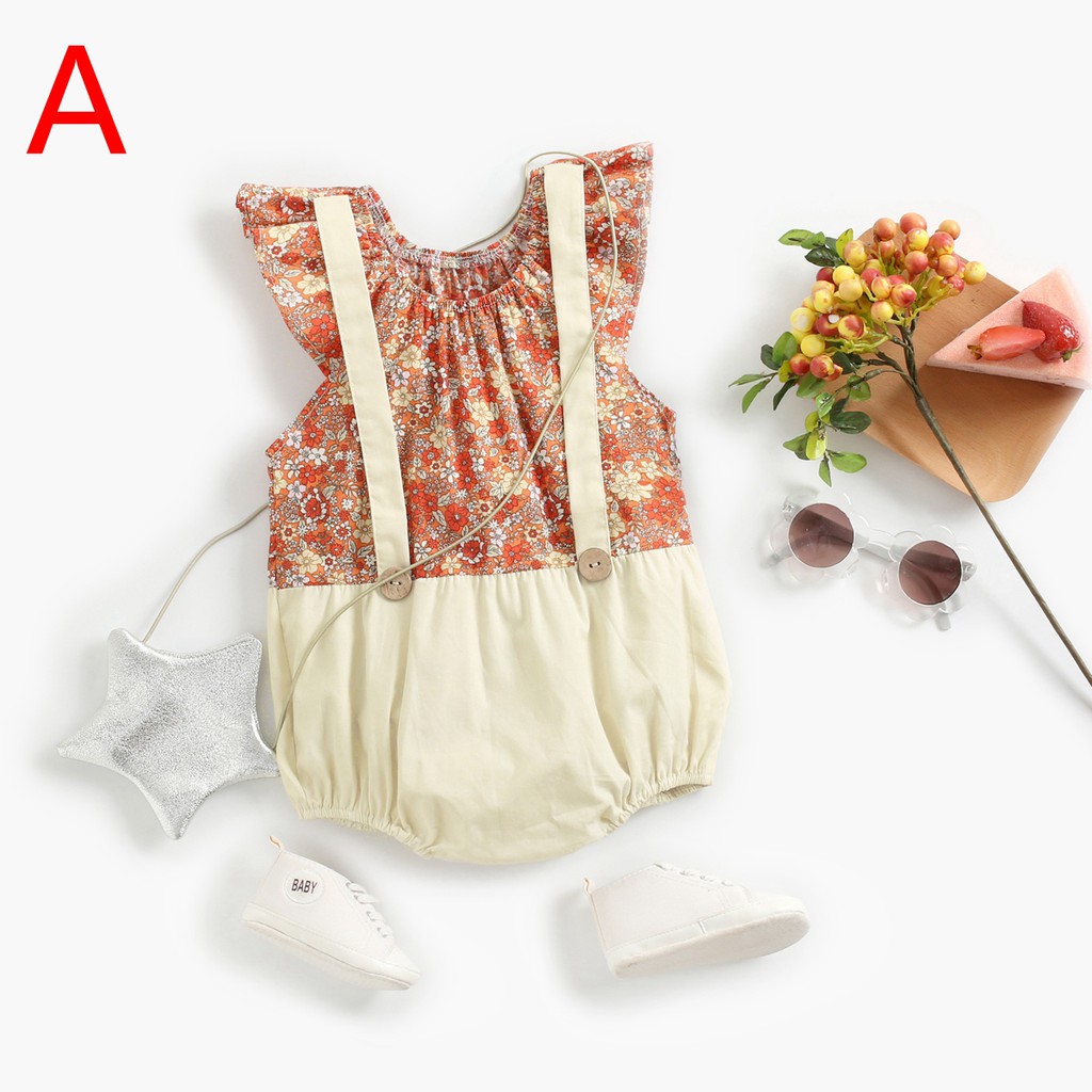 Sanlutoz Bộ Áo Liền Quần In Hoa Xinh Xắn Cho Bé Gái