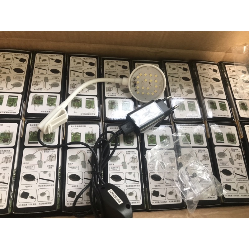 Đèn Led Kẹp Máng Tròn Cho Hồ Cá Tép Mini | Đèn Coco JY-25