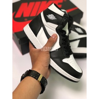 [Tntsneaker] Giày thể thao nam nữ , giày bóng rổ , giày cổ cao trắng đen - JD1 high panda black white