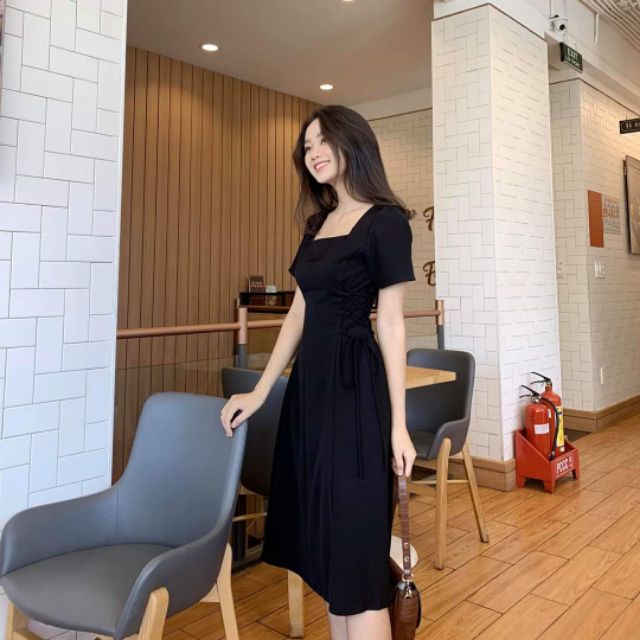 Váy dự tiệc đan dây eo 3 màu trắng, đen, nude SẴN NUDE, Trắng size S kèm ảnh thật MS22