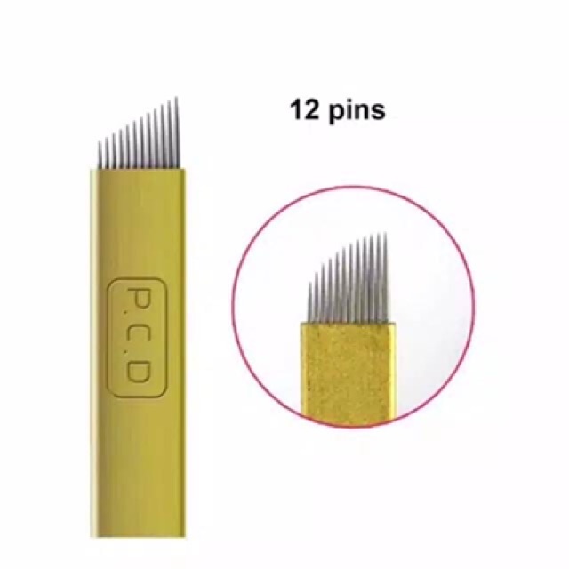 Kim thêu lông mày đầu nhọn 12 pin 14 u pin PCD - 12