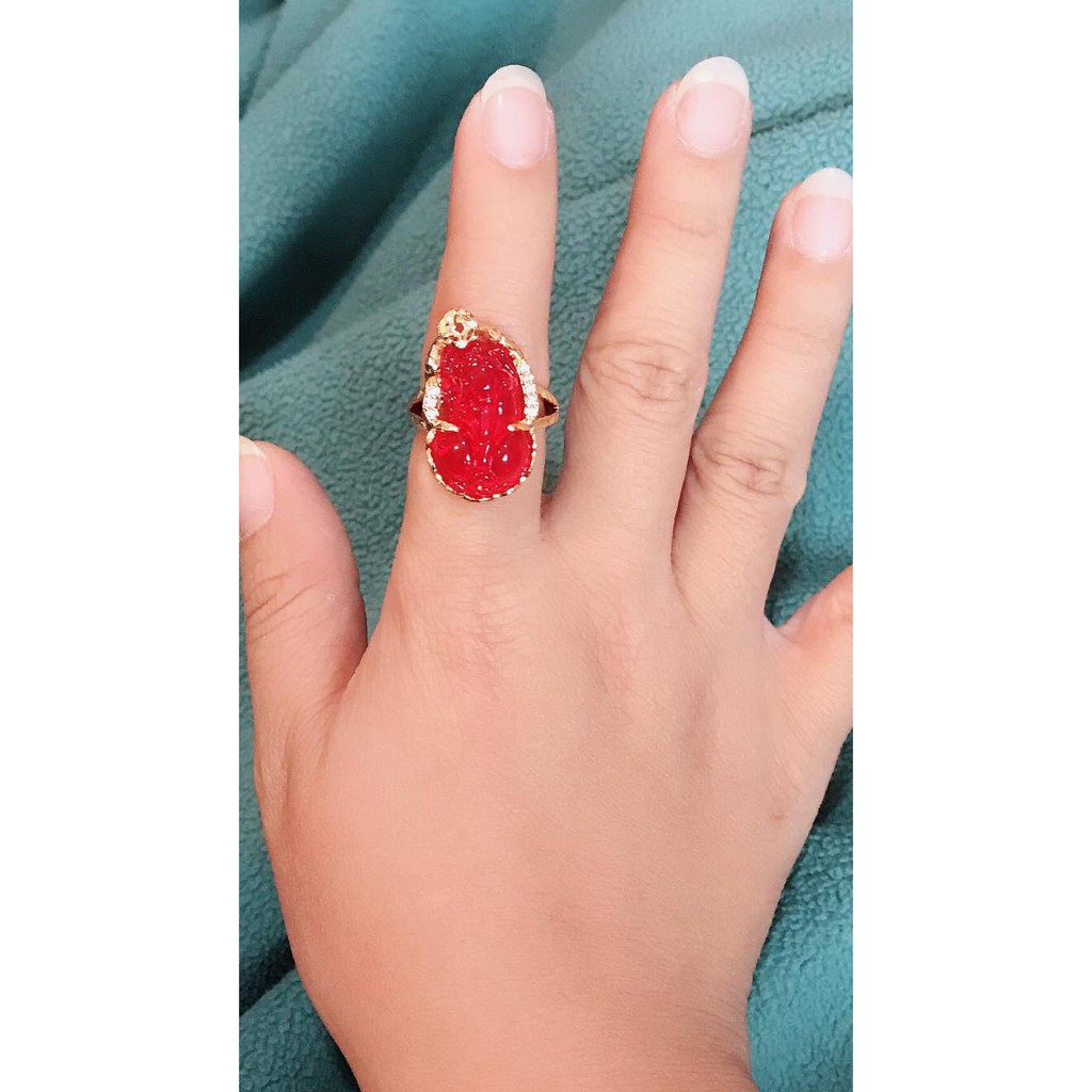 NHẪN TỲ HƯU PHONG THỦY RUBY VÀNG