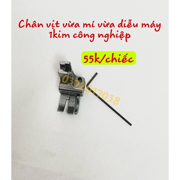 chân vịt vừa mí vừa diễu(có lục lăng chỉnh độ chặt cao thấp của lá chắn diễu)-phụ liệu may mặc