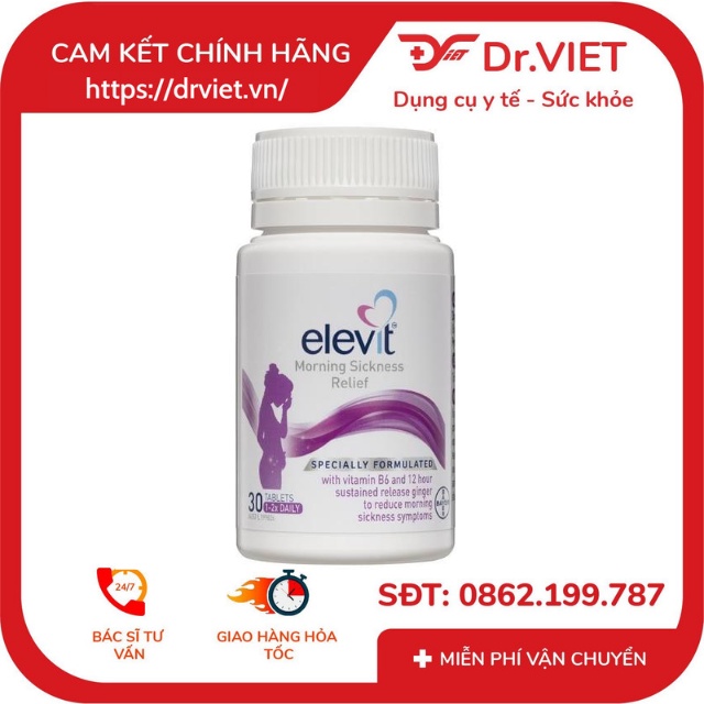Viên uống chống ốm nghén Elevit - Viên uống hỗ trợ giảm các triệu chứng do ốm nghén, giảm các cảm giác buồn nôn và nôn