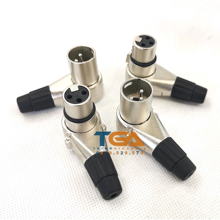 Jack rắc canon cong cao cấp, xlr cong chữ L