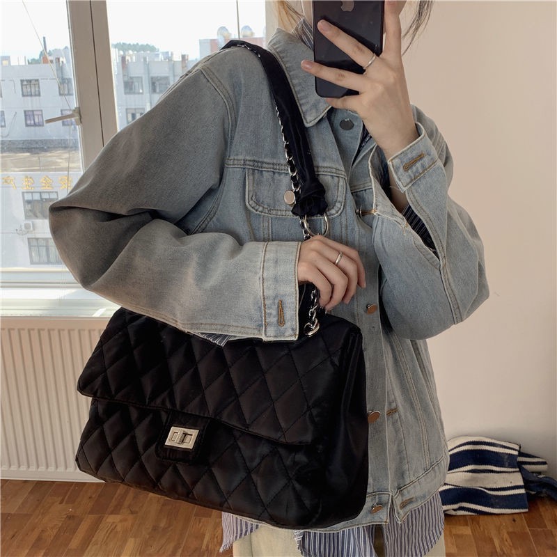 Túi đeo vai với ngăn chứa lớn vải nylon cổ điển sành điệu dành cho nữ