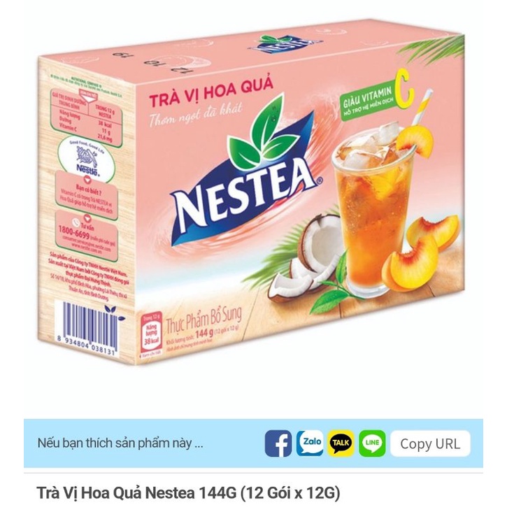 Trà Việt Quất Atiso đỏ 140g/ hoa quả 144g Nestea