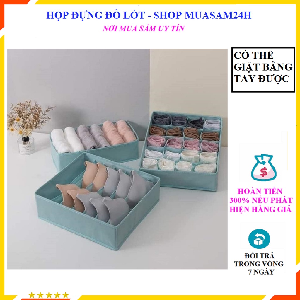 Set 3 Hộp Chia Ngăn , Khay Đựng Đồ Lót Phong Cách Nhật Giúp Đồ Lót, Tất, Vớ Gọn Gàng, Chất Liệu Vải Không Dệt