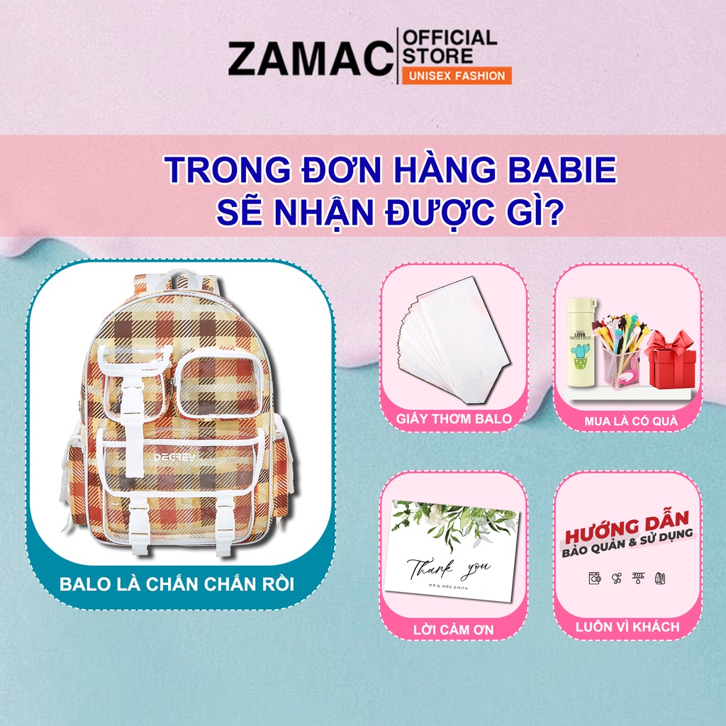 Balo Degrey đi học Sunset ZAMAC cặp học sinh nam nữ phối màu nâu vàng Unisex ZB3
