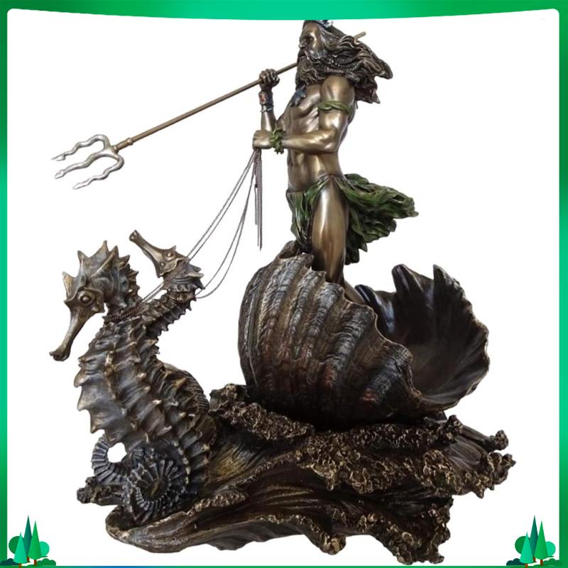 Resin Art Greek God of the Sea Statue Poseidon Figurine Sculpture fpr Home Decoration