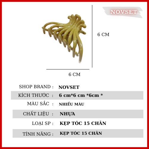 Kẹp tóc Hàn Quốc 15 chân cặp tóc càng cua NOVSET [ Mã D506 ]