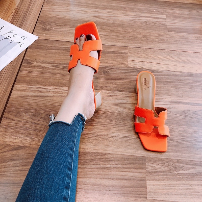 Guốc dép cao gót nữ 5p đẹp mê ly gót vuông cao cấp siêu xinh chất mềm êm chân - Chi Chanh Store