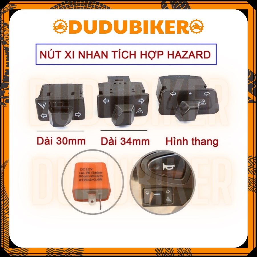 Công Tắc Xi Nhan Tích Hợp Haza - Tặng Kèm Rơle Chỉnh nhanh chậm. Công tắc xi nhan tích hợp Hazard