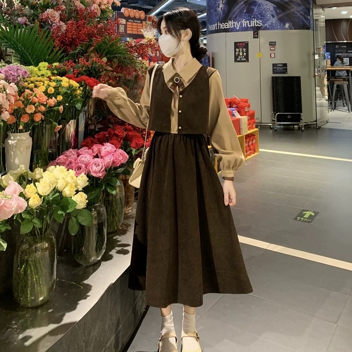 [Khuyến mãi sản phẩm mới nhận phiếu mua hàng không ngưỡng 10K] Đầm Giả Hai Mảnh Thiết Kế Mỏng Mùa Hè Thu Phong Cách Mới Dành Cho Nữ