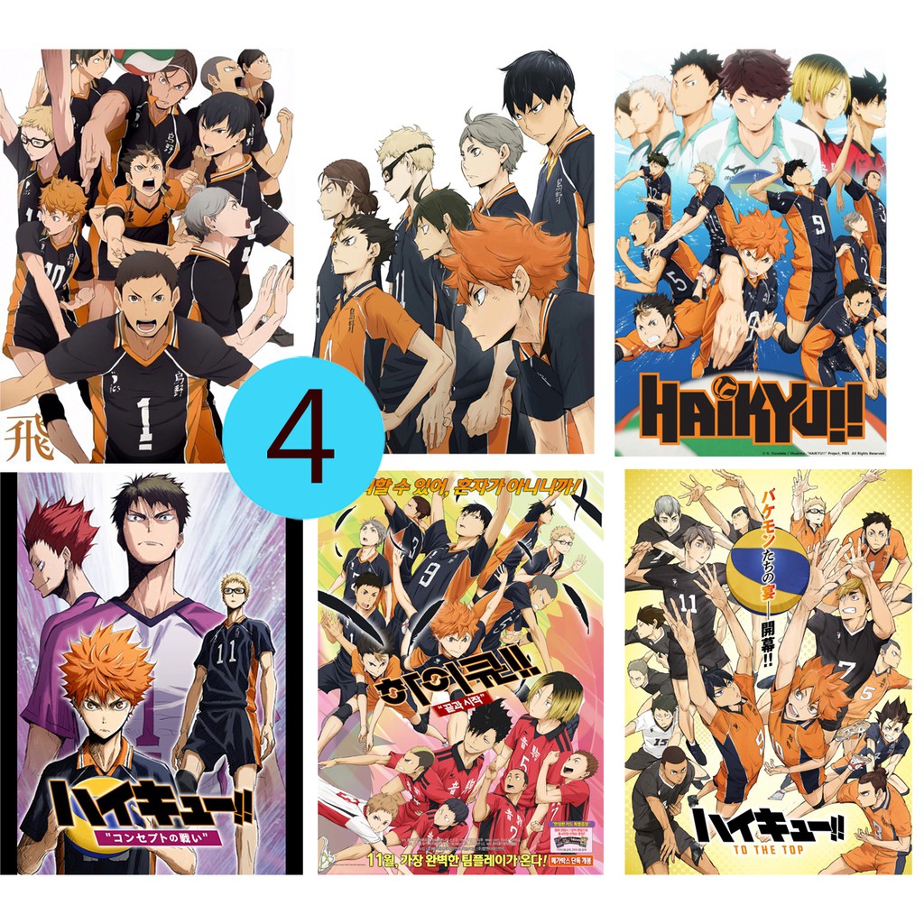 Bộ 6 áp phích - poster anime Haikyuu!! Vua Boáng chuyền ,A4,A5