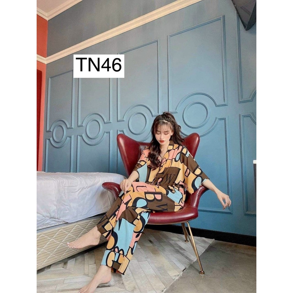 Set Pizama Nữ Mặc Nhà - Đồ Bộ Pijama Ngủ Đồ Bộ Ngủ Nữ Tay Ngắn Satin Cao Cấp Họa Tiết Hot Hit-Kèm Hình Thật Shop Chụp