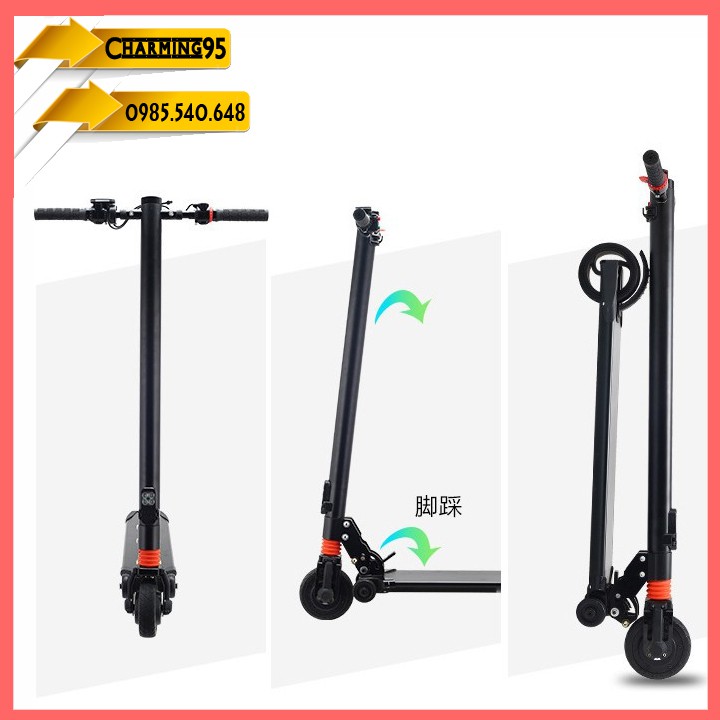 Xe Scooter điện xếp gọn S8 không yên , bản 6km tải 100kg RE0503