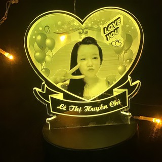 Đèn ngủ Led Khắc Ảnh - Quà Tặng Cưới - Kỉ Niệm - Sinh Nhật - Noel - Đèn Led 3d 16 màu - 8/3, 20/10, 20/11, 14/2, Tri ân