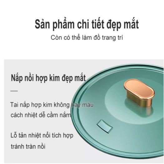 Bếp Lẩu Nướng Không Khói 2 In 1. Bếp Lẩu Nướng Tròn xanh Đa Năng Cao Cấp Loại To 40cm .