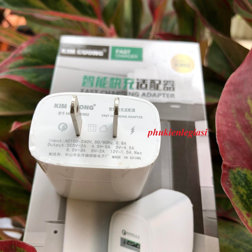 Cóc sạc nhanh Quick Charge 4.0 kim cương K902