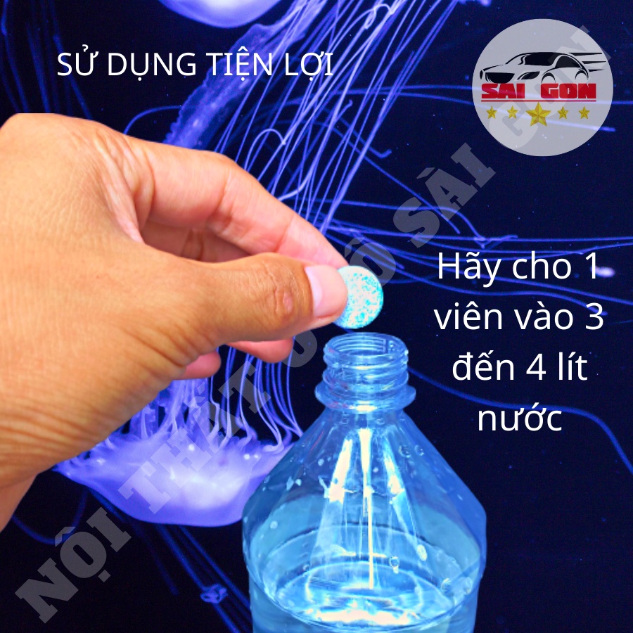 Viên sủi rửa kính xe ô tô, cho kính chắn gió của bạn luôn sáng bóng, đem lại cho bạn cảm giác lái an toàn thoải mái hơn.
