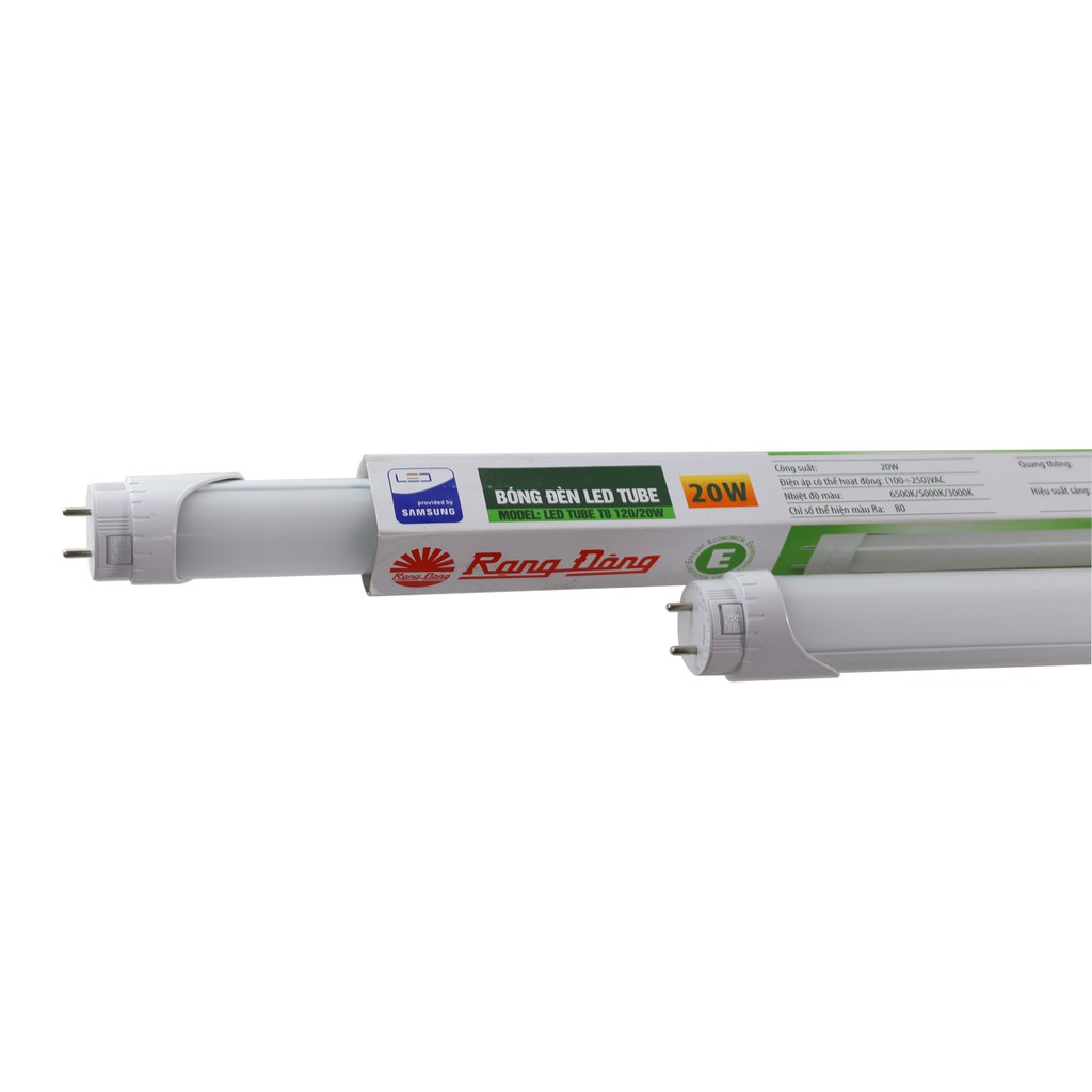 Bóng đèn LED Tuýp Rạng Đông T8 20W (nhôm-nhựa) LED TUBE T8 120/20W (E) đầu đèn xoay