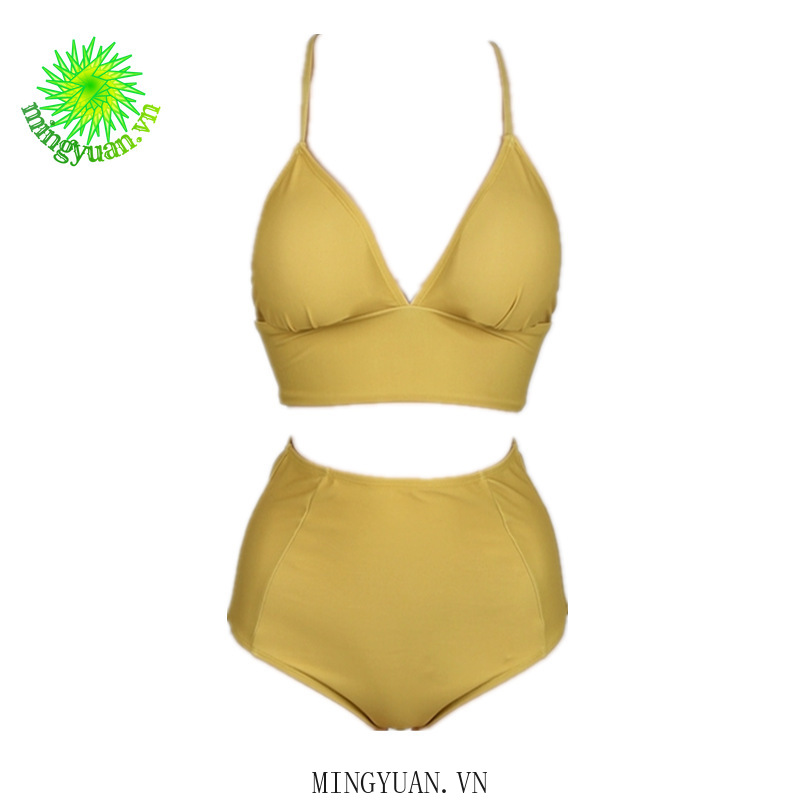 [mingyuan] new two-piece black gold reddish brown high waistband korean retro classic sexy strap bikini women swimsuit | BigBuy360 - bigbuy360.vn