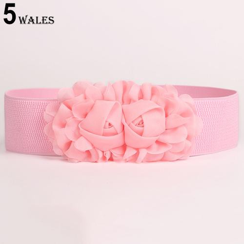 Thắt lưng co giãn bản to họa tiết hoa thời trang cho nữ