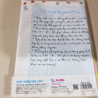 Giấy  kiểm tra cấp I 4 ô ly (2,5 x 2,5) mm; MS 011